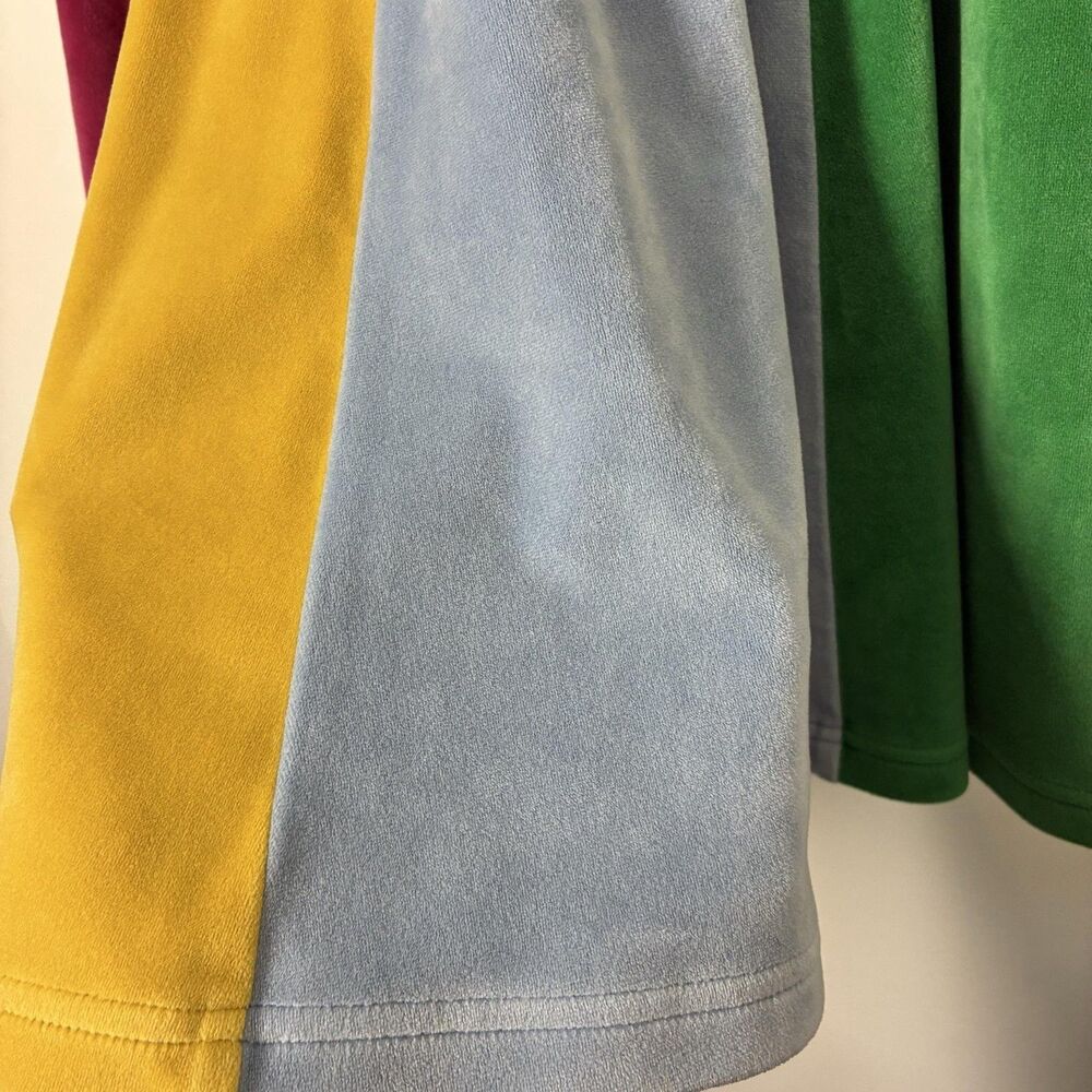 Mini Boden Dress Girls 5-6Y Multicolor Velour Colorblock Fit & Flare Party - Picture 11 of 14